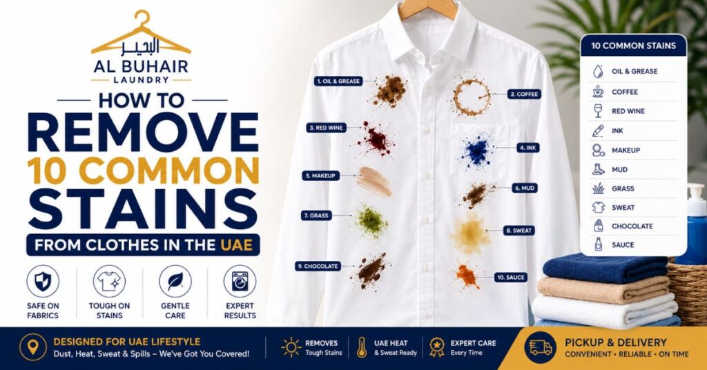 How to Remove 10 Common Stains from Clothes in the UAE