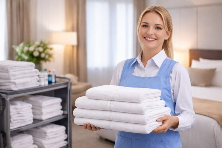 hotel laundry service in Abu Dhabi for linens and towels