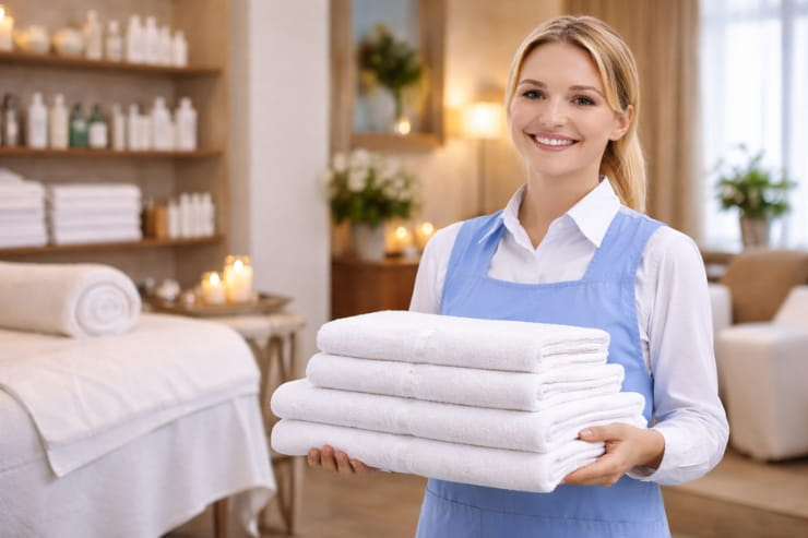 salon and spa laundry service in Abu Dhabi for towels and robes
