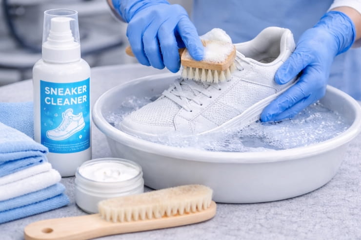 sneaker cleaning service in Abu Dhabi for deep cleaning and stain removal